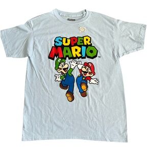 Nintendo Super Mario Bros Luigi And Mario High Five Vintage Graphic Juniors XL